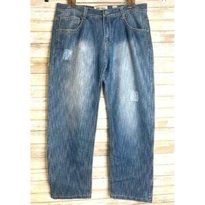 A. Prodigee Denim Men’s Jeans Size 38 Distressed Blue Straight Leg